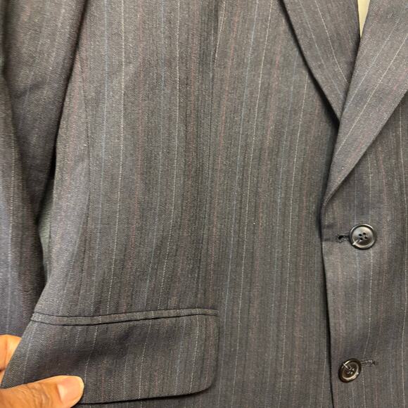 Man in Wool Blazer Union Made in USA Pinstripe Preppy Academia Professor Office - Picture 10 of 11